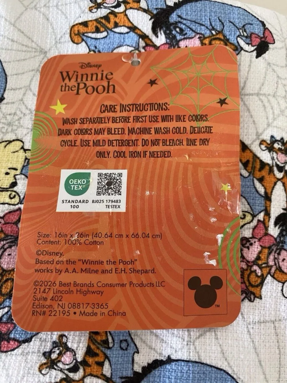 2 Pack Disney Winnie The Pooh & Friends Halloween Kitchen Towels 16 X 26” NEW